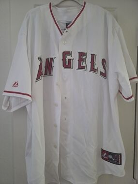 Majestic White and Red Hunter #48 ANGELS Jersey